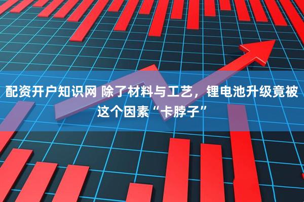 配资开户知识网 除了材料与工艺，锂电池升级竟被这个因素“卡脖子”
